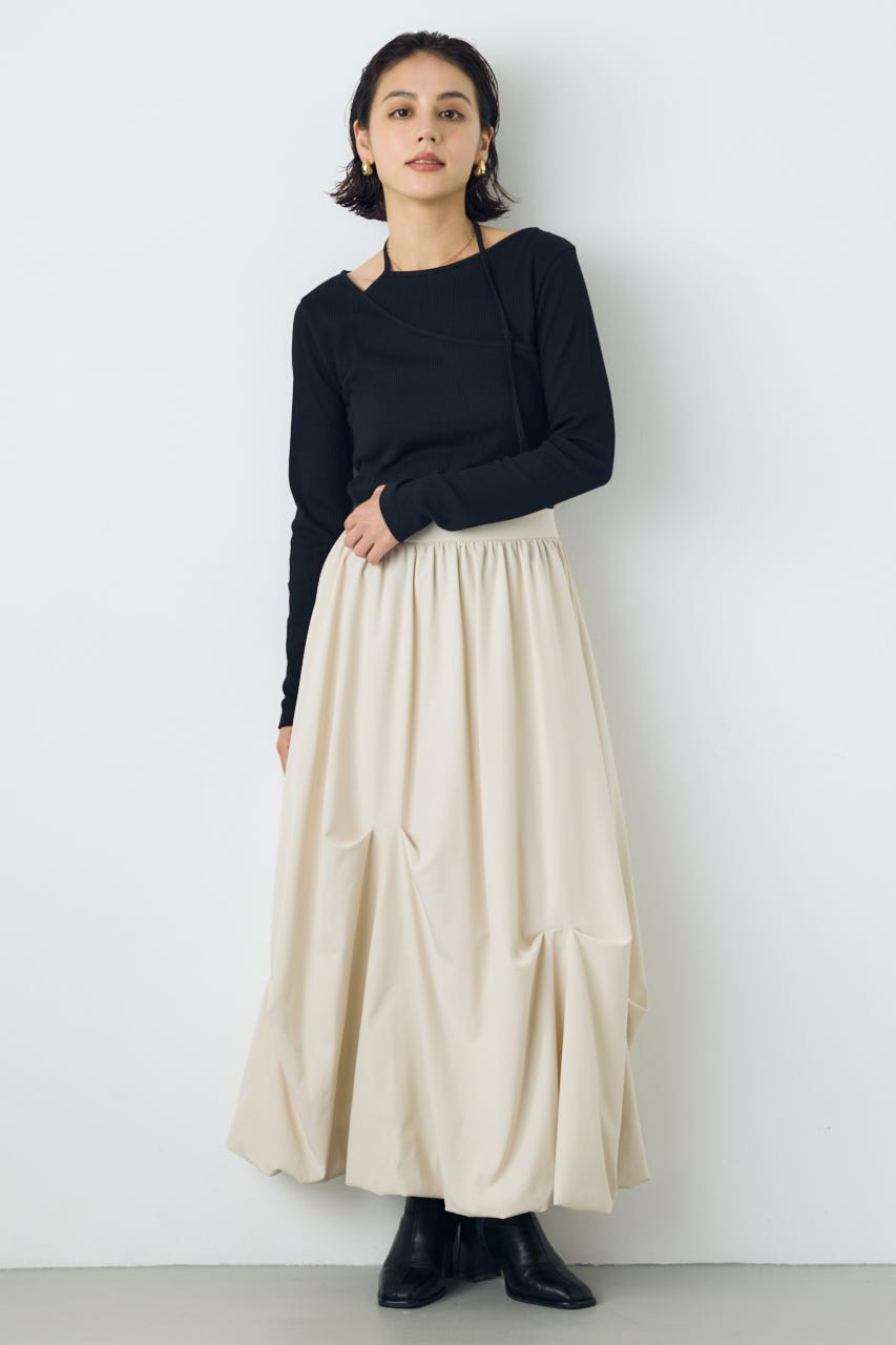 アシンメトリーフェイクレイヤードトップス BLK FREE
