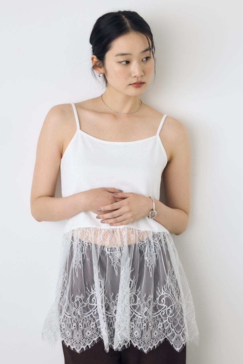 インナーレースキャミソール O/WHT FREE