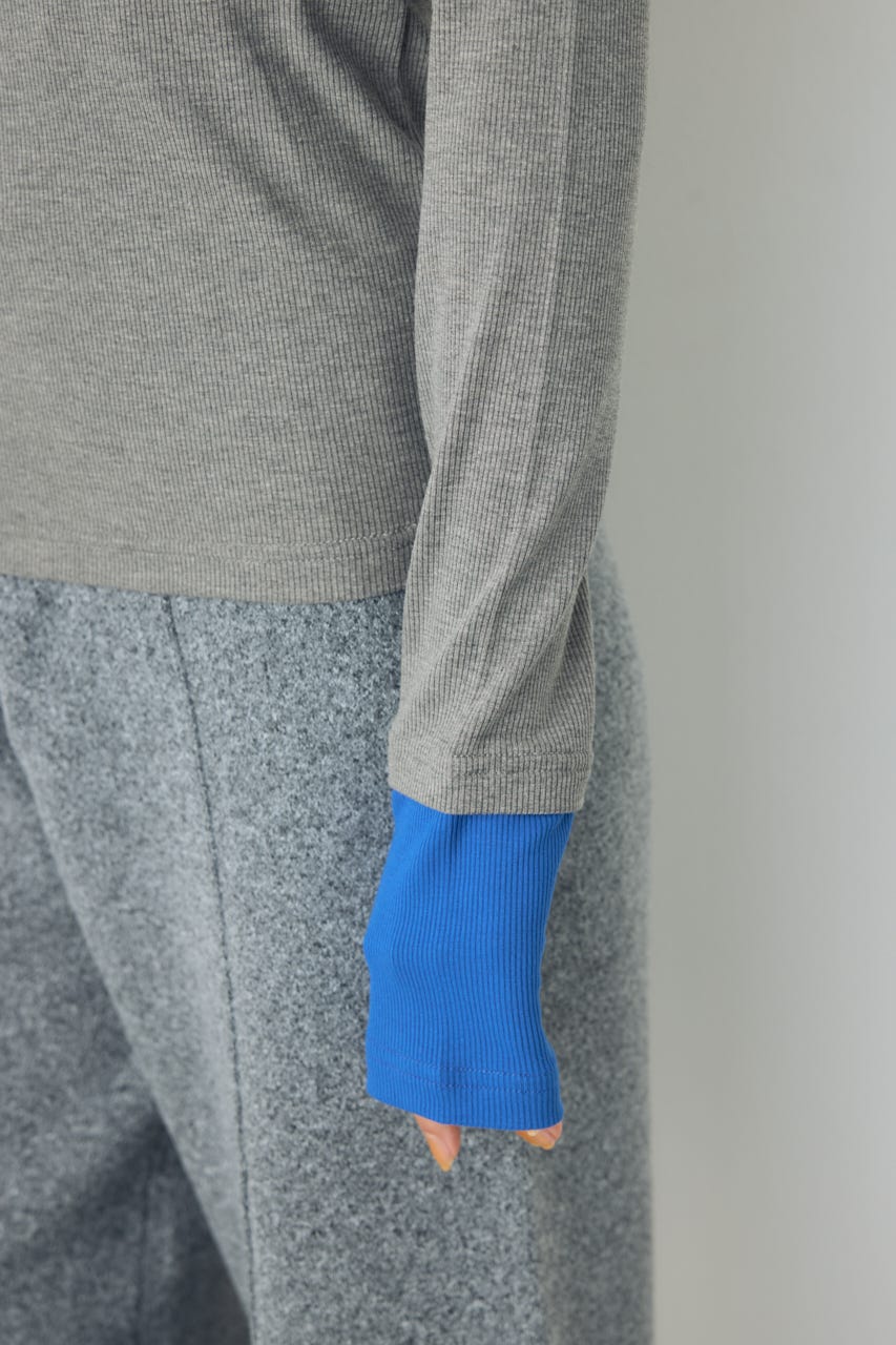 バイカラー長袖トップス T.GRY FREE