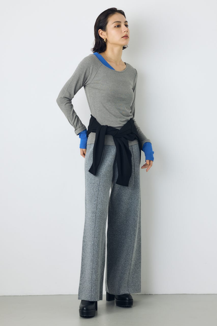 バイカラー長袖トップス T.GRY FREE