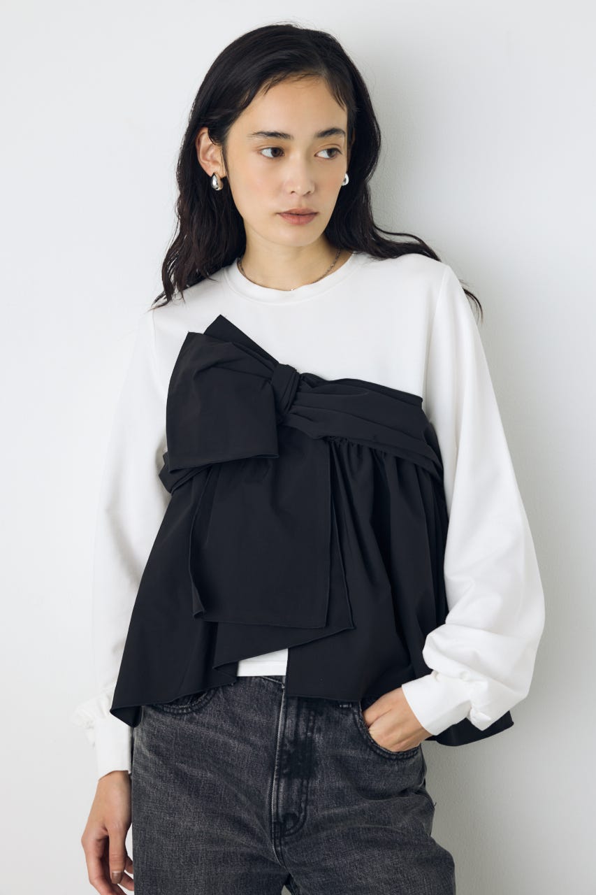AZUL BY MOUSSY | アシンメトリービスチェドッキングトップス (Tシャツ