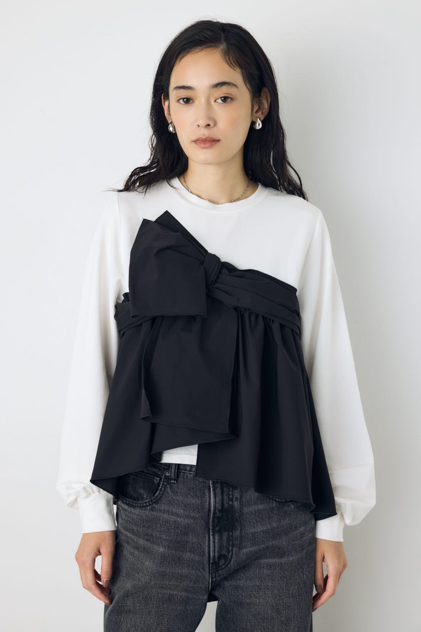 アシンメトリービスチェドッキングトップス BLK FREE
