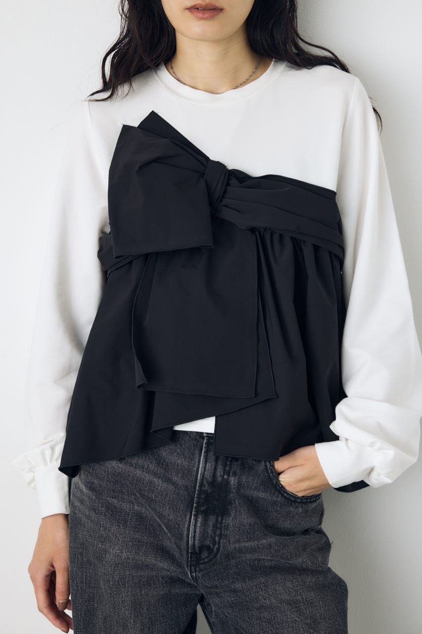 アシンメトリービスチェドッキングトップス BLK FREE