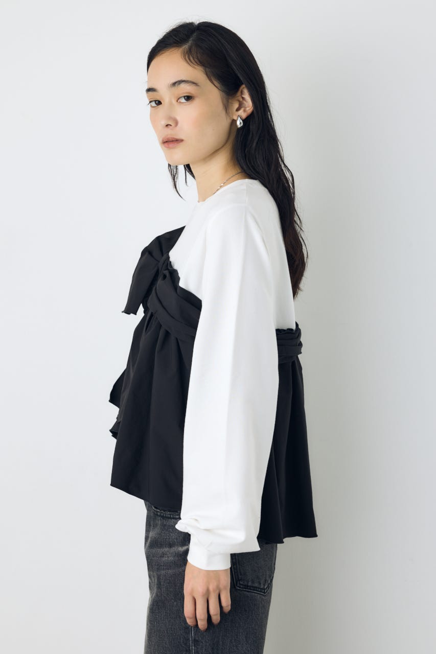 アシンメトリービスチェドッキングトップス BLK FREE
