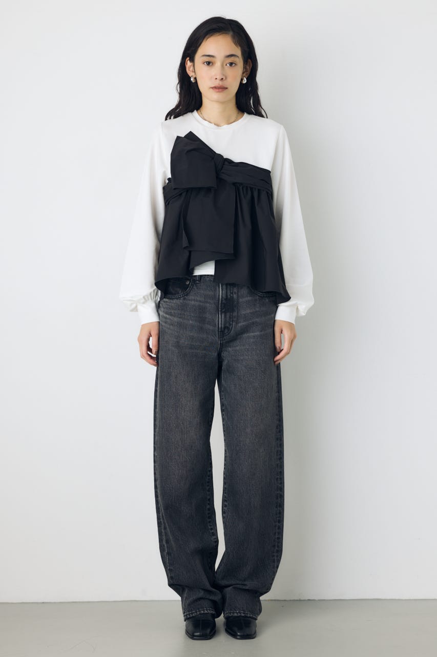 アシンメトリービスチェドッキングトップス BLK FREE