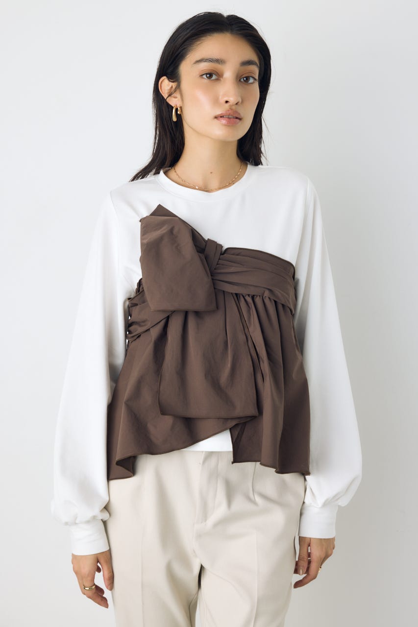 AZUL BY MOUSSY | アシンメトリービスチェドッキングトップス (Tシャツ