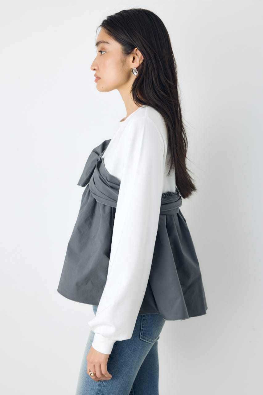 アシンメトリービスチェドッキングトップス GRY FREE