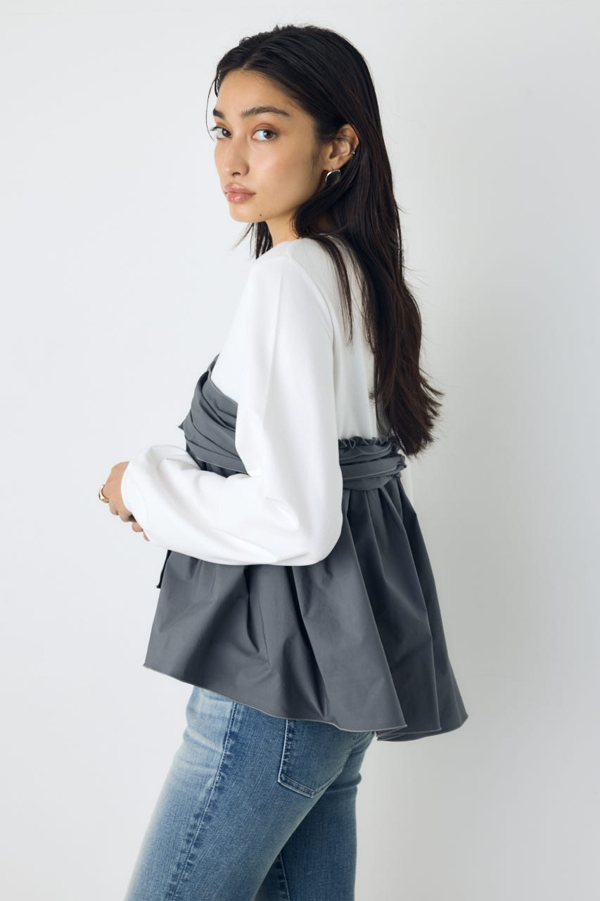 アシンメトリービスチェドッキングトップス GRY FREE