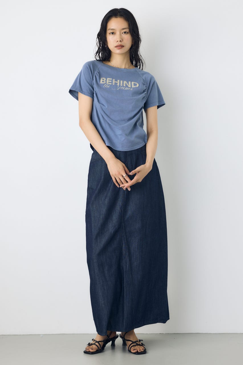 AZUL BY MOUSSY | フロントギャザーカラーロゴTシャツ (その他トップス