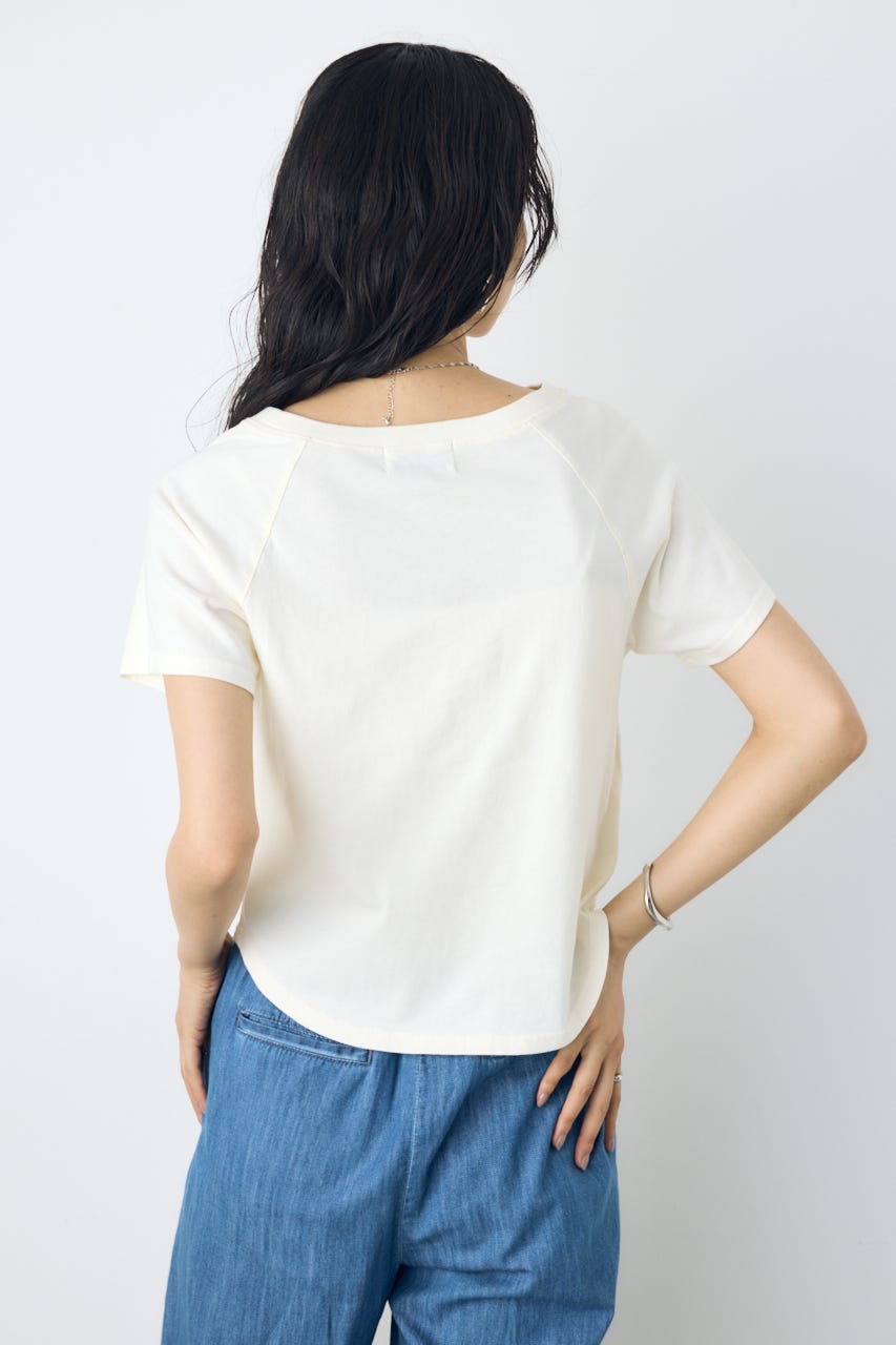 フロントギャザーカラーロゴTシャツ O/WHT FREE