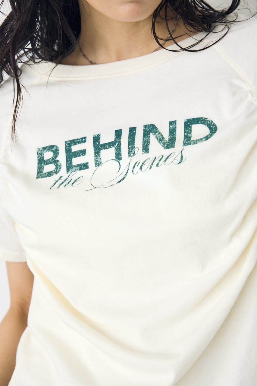 フロントギャザーカラーロゴTシャツ O/WHT FREE