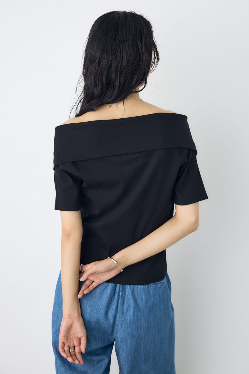 【接触冷感】ダブルジップオフショルトップス BLK FREE