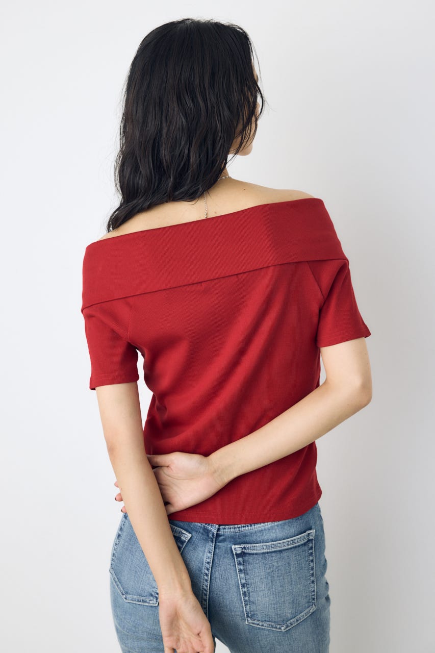 【接触冷感】ダブルジップオフショルトップス D/RED FREE