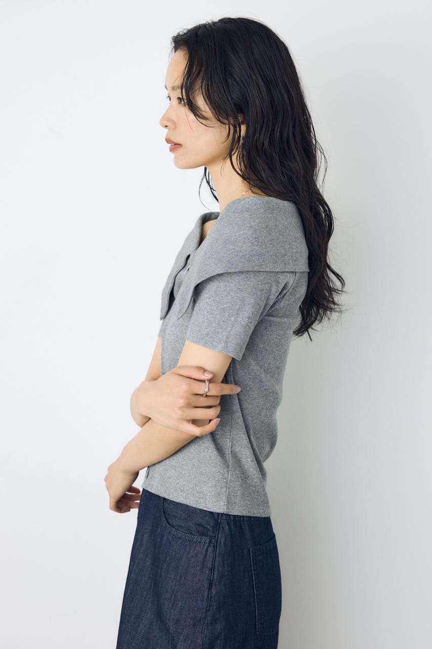 【接触冷感】ダブルジップオフショルトップス T.GRY FREE