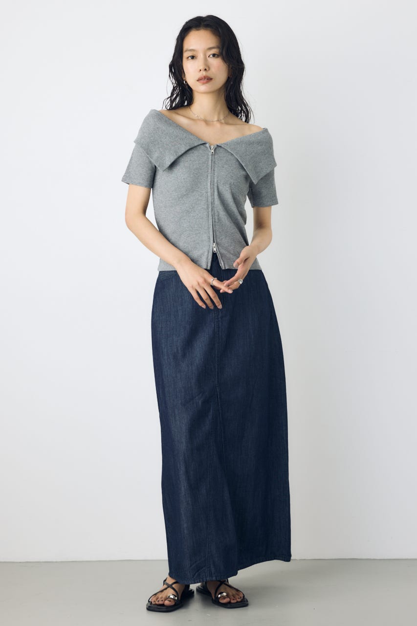 【接触冷感】ダブルジップオフショルトップス T.GRY FREE