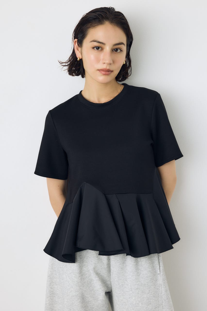 フレアヘムペプラムカットトップス BLK FREE