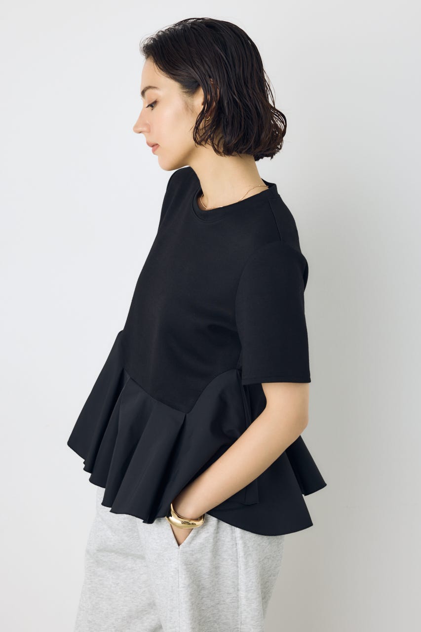 フレアヘムペプラムカットトップス BLK FREE