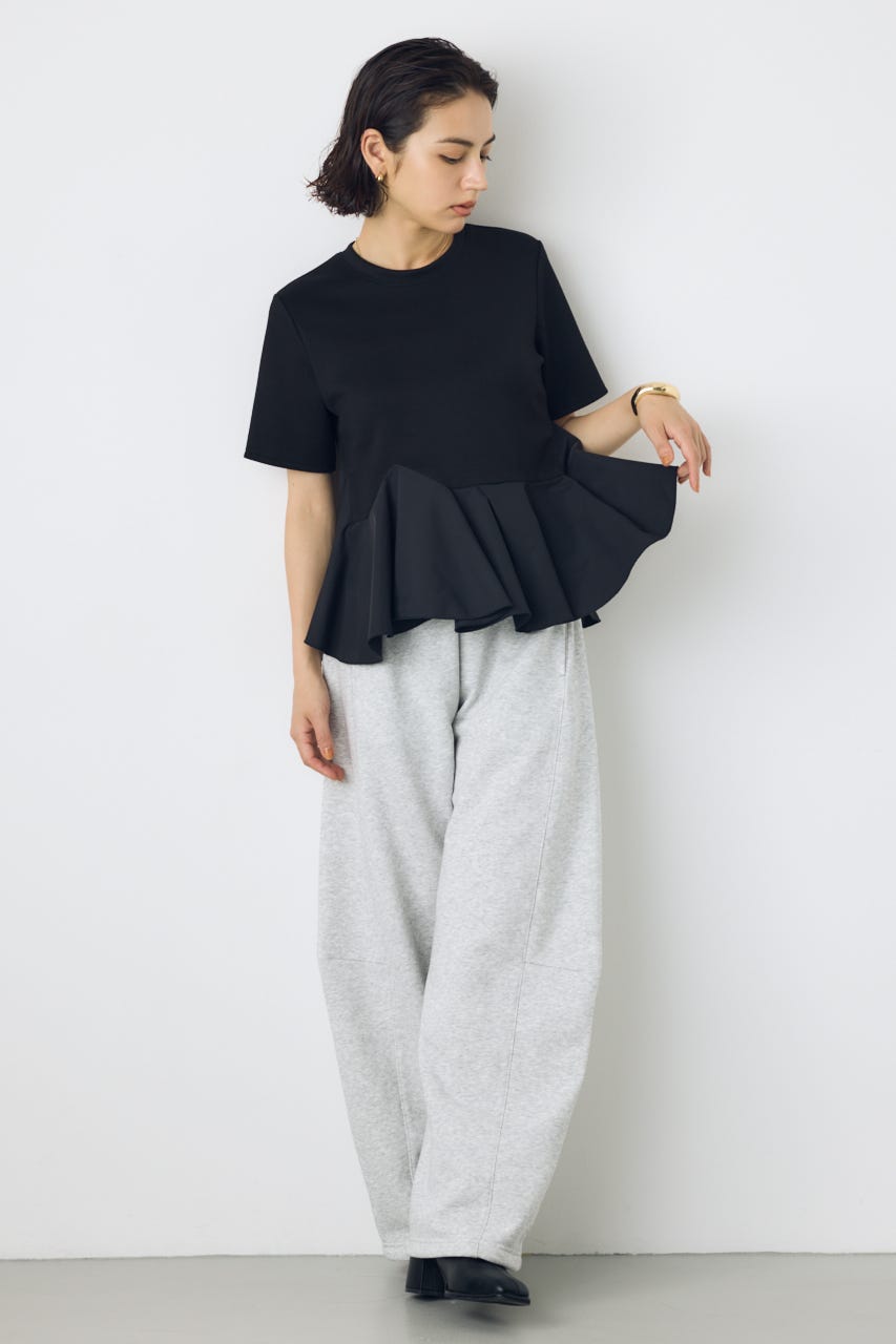 フレアヘムペプラムカットトップス BLK FREE