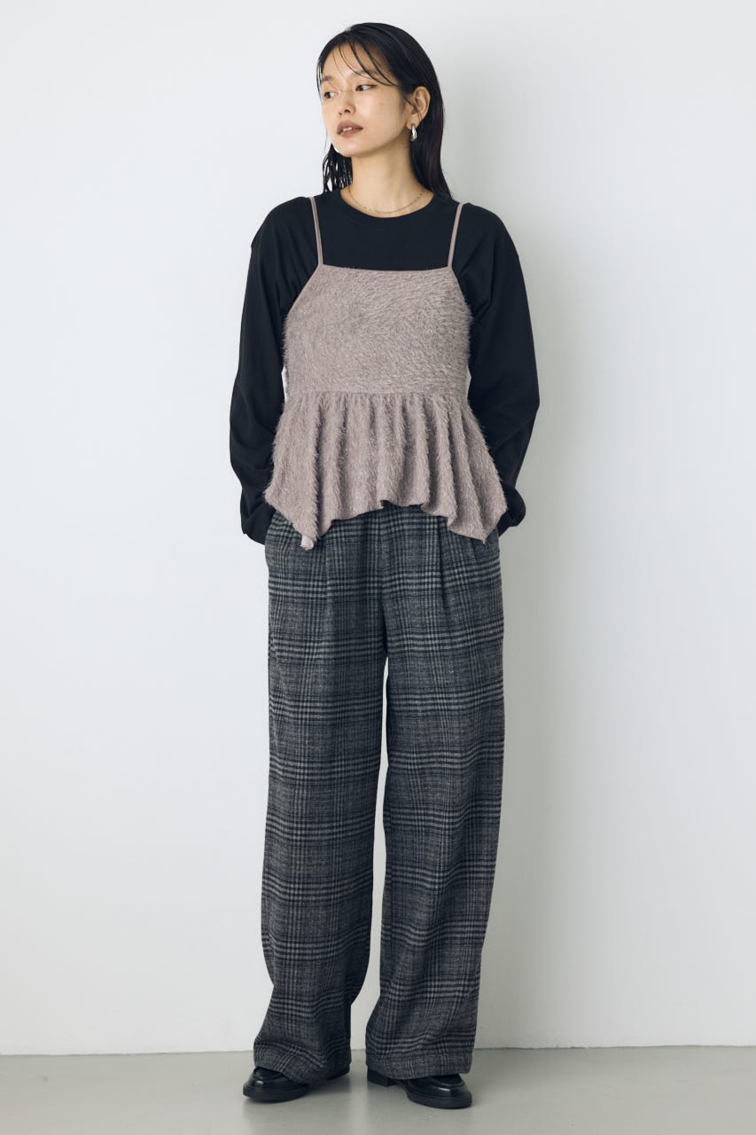 シャギーペプラムキャミソール GRY FREE