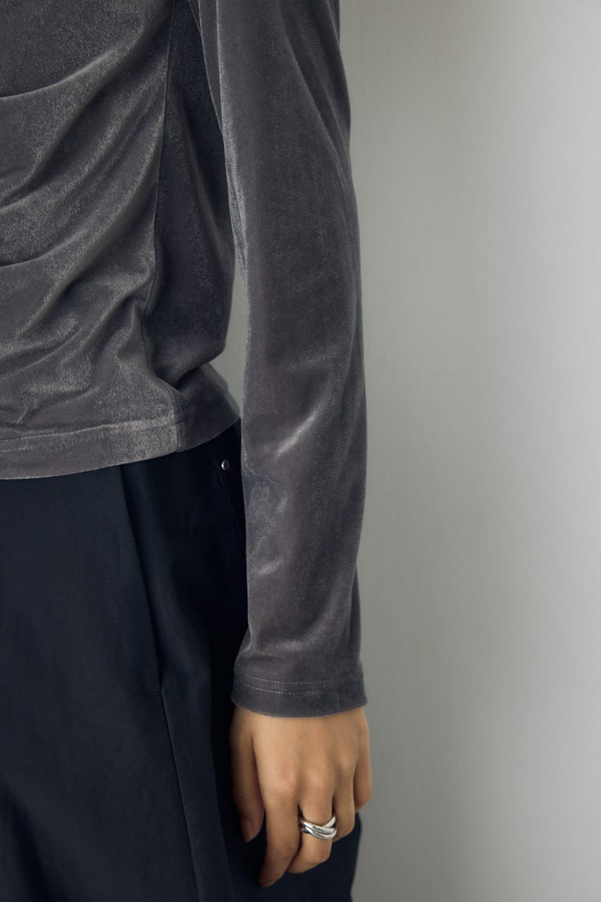 ベロアフロントシャーリングトップス GRY FREE