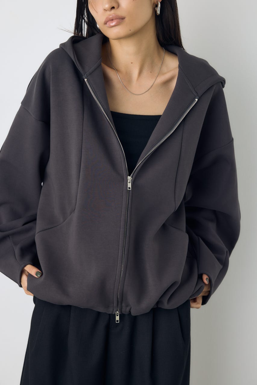 コクーンダブルジップパーカー C.GRY FREE