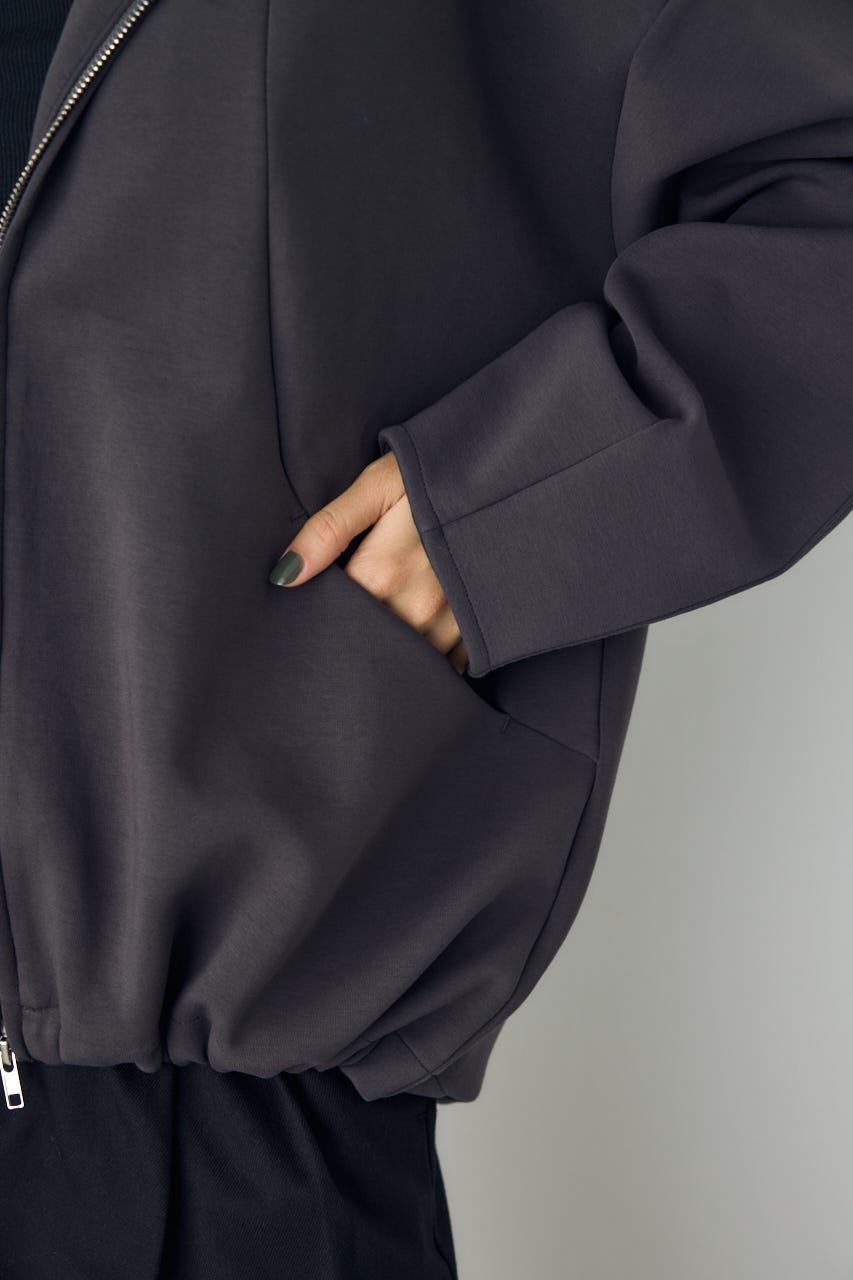 コクーンダブルジップパーカー C.GRY FREE