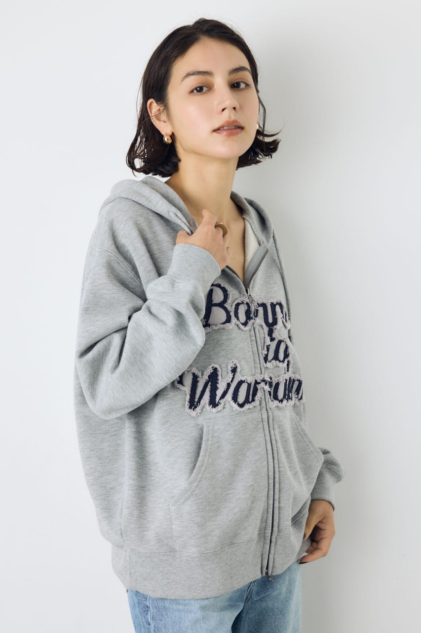 ダブルジップアソートロゴフーディ T.GRY FREE