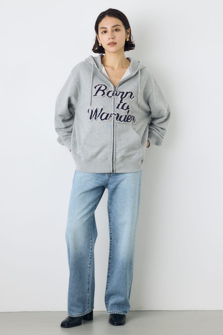ダブルジップアソートロゴフーディ T.GRY FREE