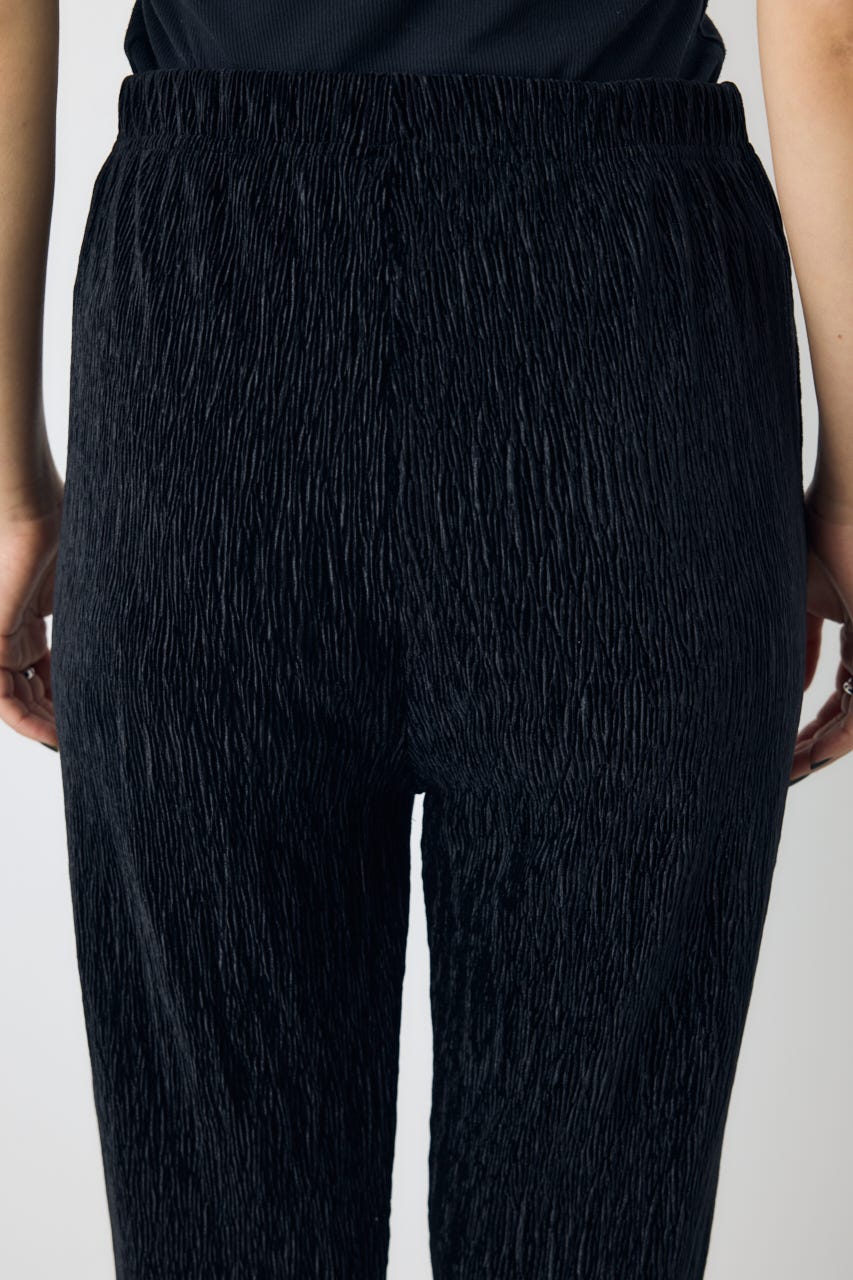 プリーツベロアフレアパンツ BLK S