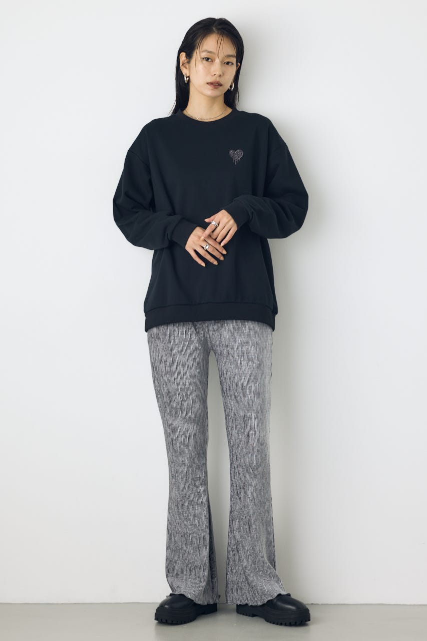 プリーツベロアフレアパンツ L/GRY S