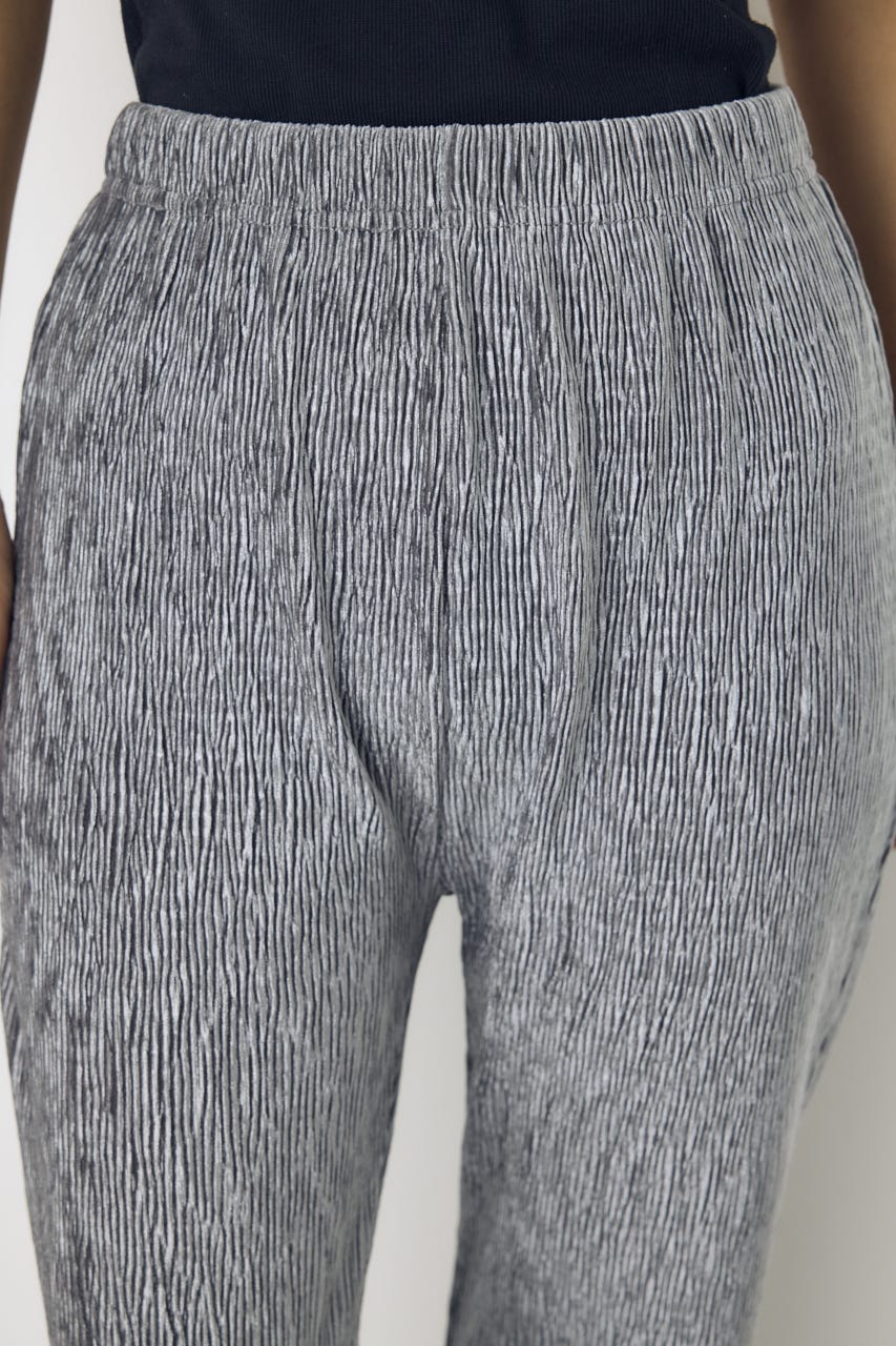 プリーツベロアフレアパンツ L/GRY S