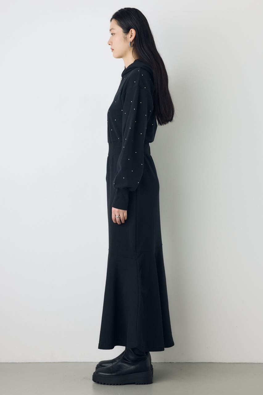 裏起毛マーメイドパーカーワンピース BLK M