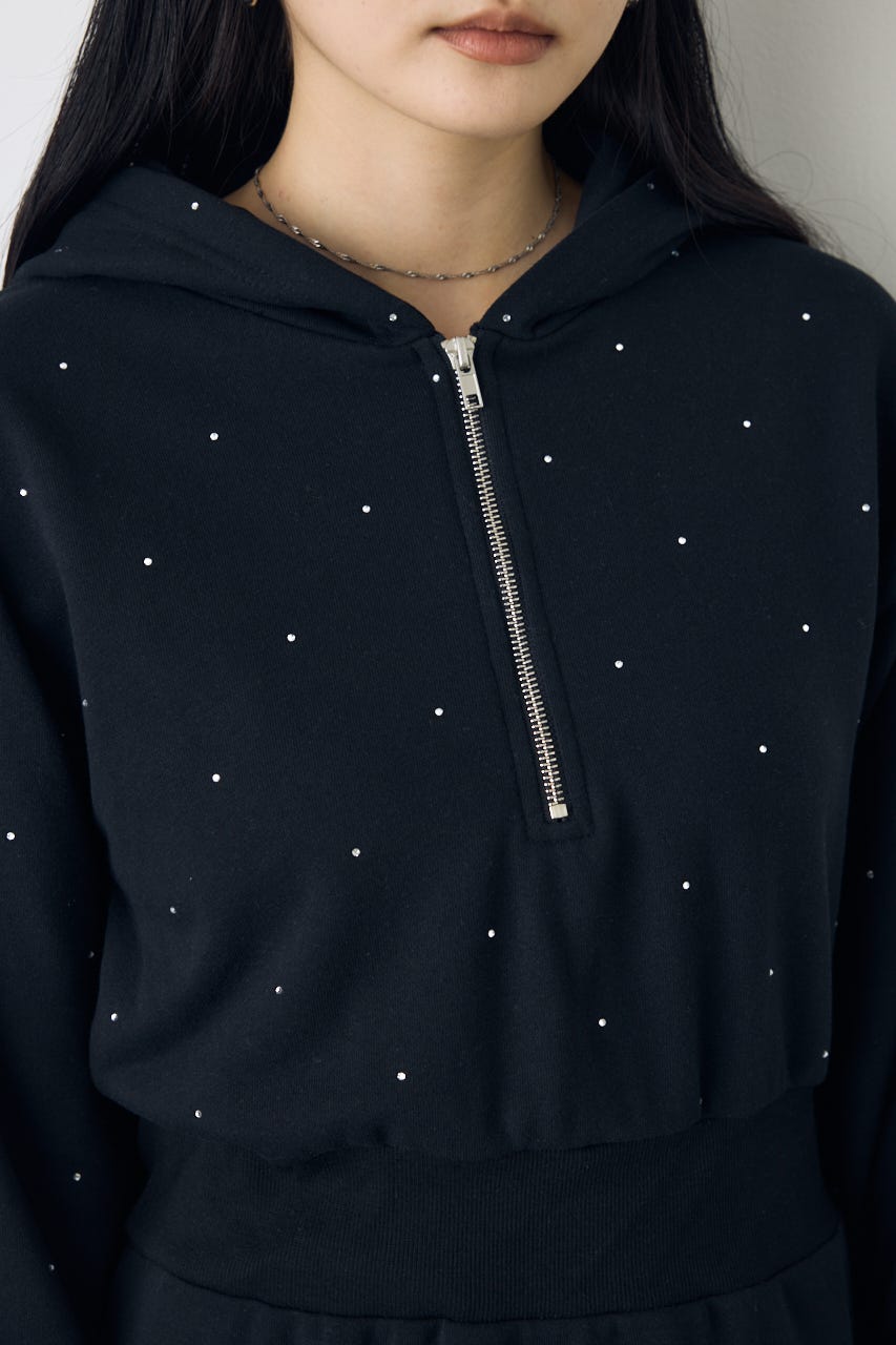 裏起毛マーメイドパーカーワンピース BLK M