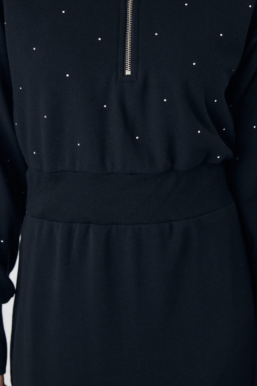 裏起毛マーメイドパーカーワンピース BLK M