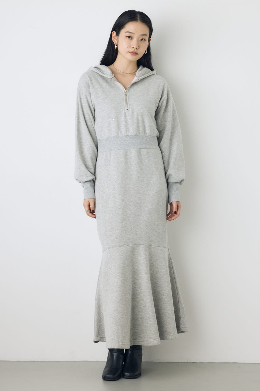 裏起毛マーメイドパーカーワンピース T.GRY S