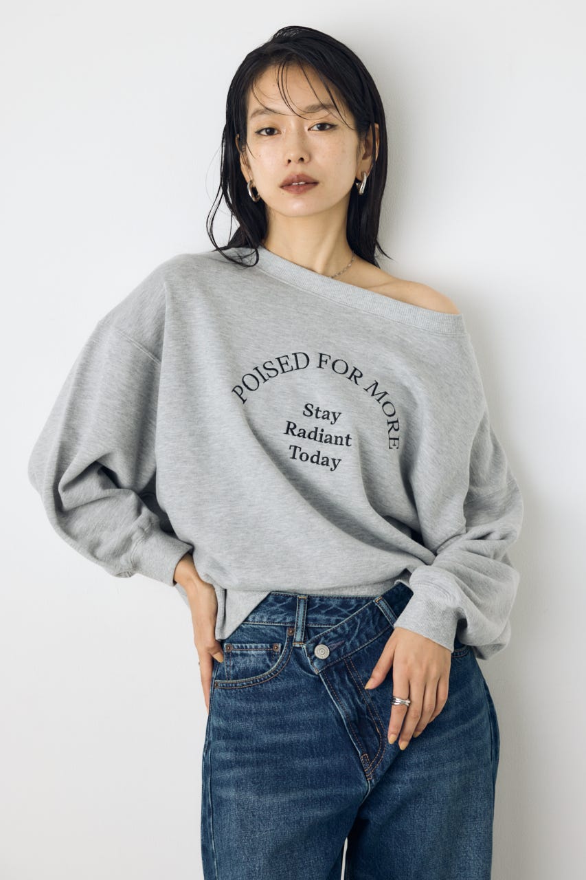 2WAYロゴ裏毛トップス T.GRY FREE