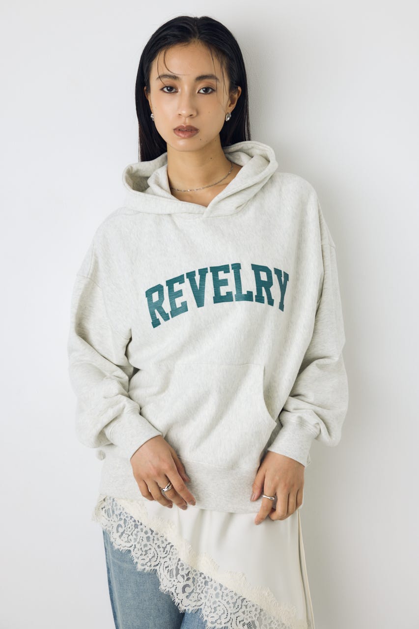 クラックロゴプリントフーディー L/T.GRY FREE