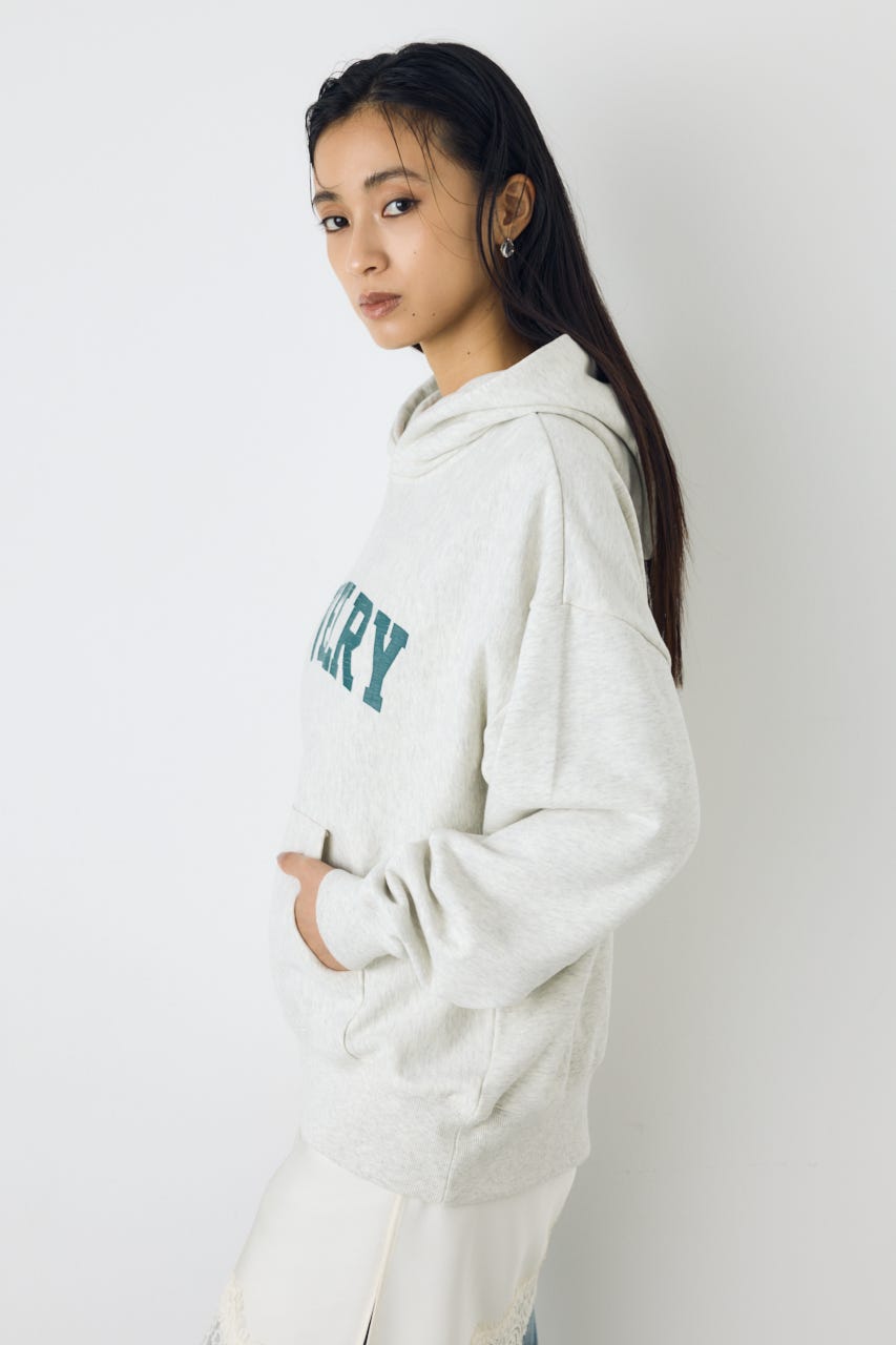 クラックロゴプリントフーディー L/T.GRY FREE