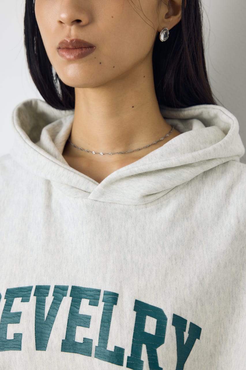 クラックロゴプリントフーディー L/T.GRY FREE