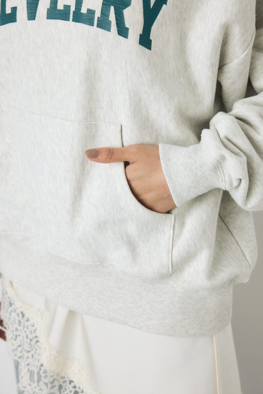 クラックロゴプリントフーディー L/T.GRY FREE
