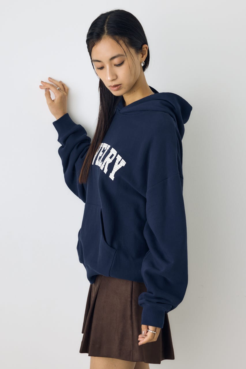 クラックロゴプリントフーディー NVY FREE