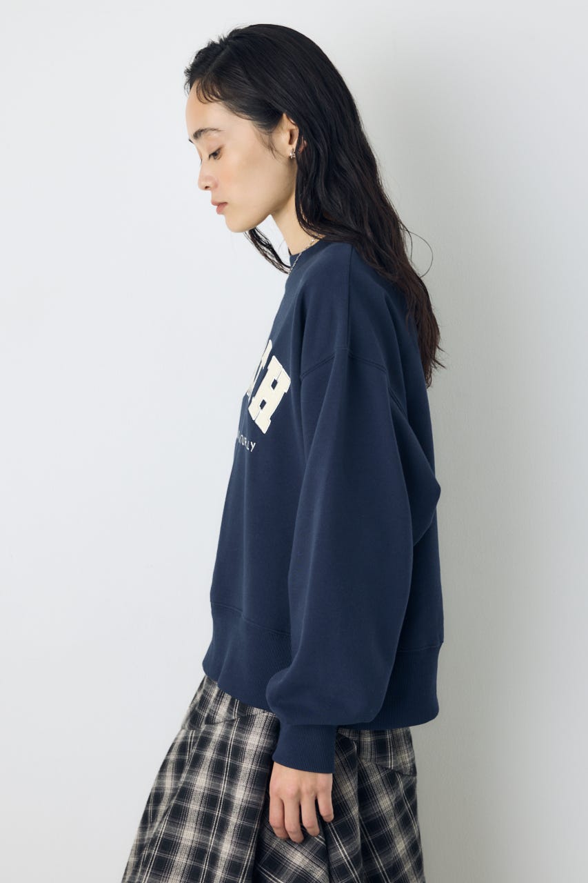 カレッジワッペンロゴ裏毛トップス NVY FREE