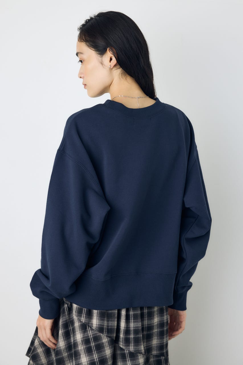 カレッジワッペンロゴ裏毛トップス NVY FREE