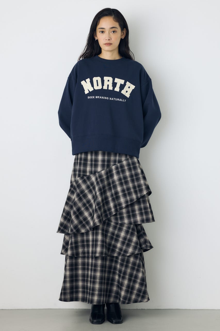 カレッジワッペンロゴ裏毛トップス NVY FREE