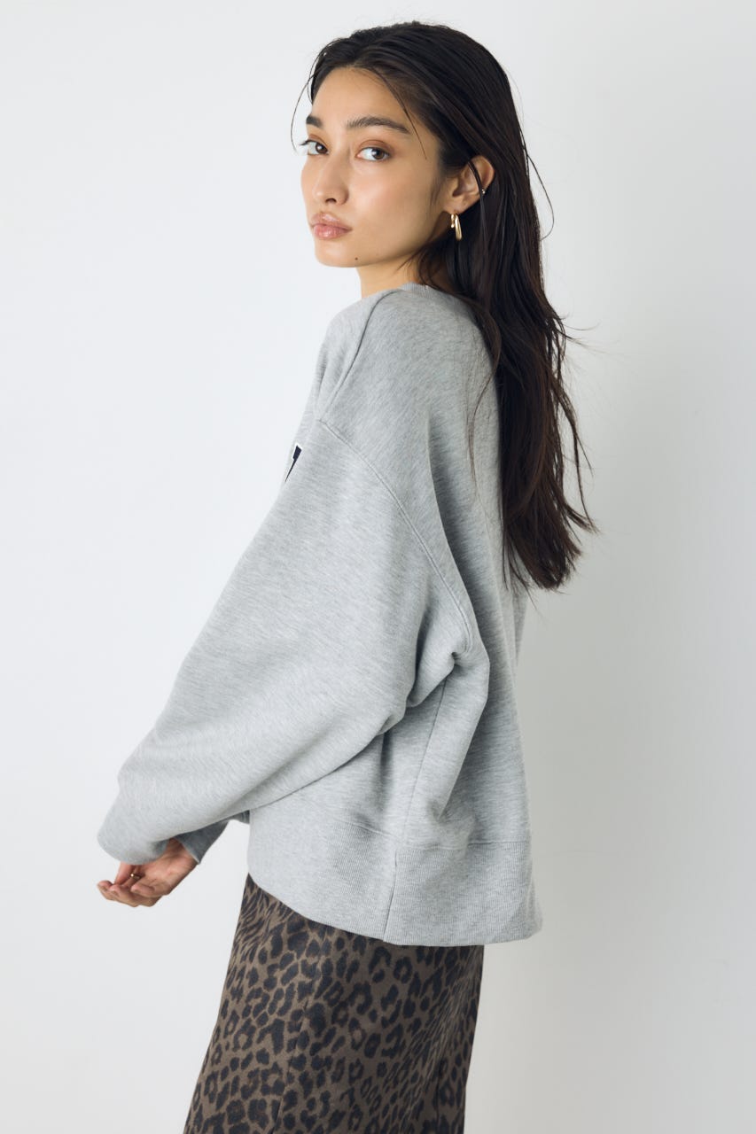 カレッジワッペンロゴ裏毛トップス T.GRY FREE