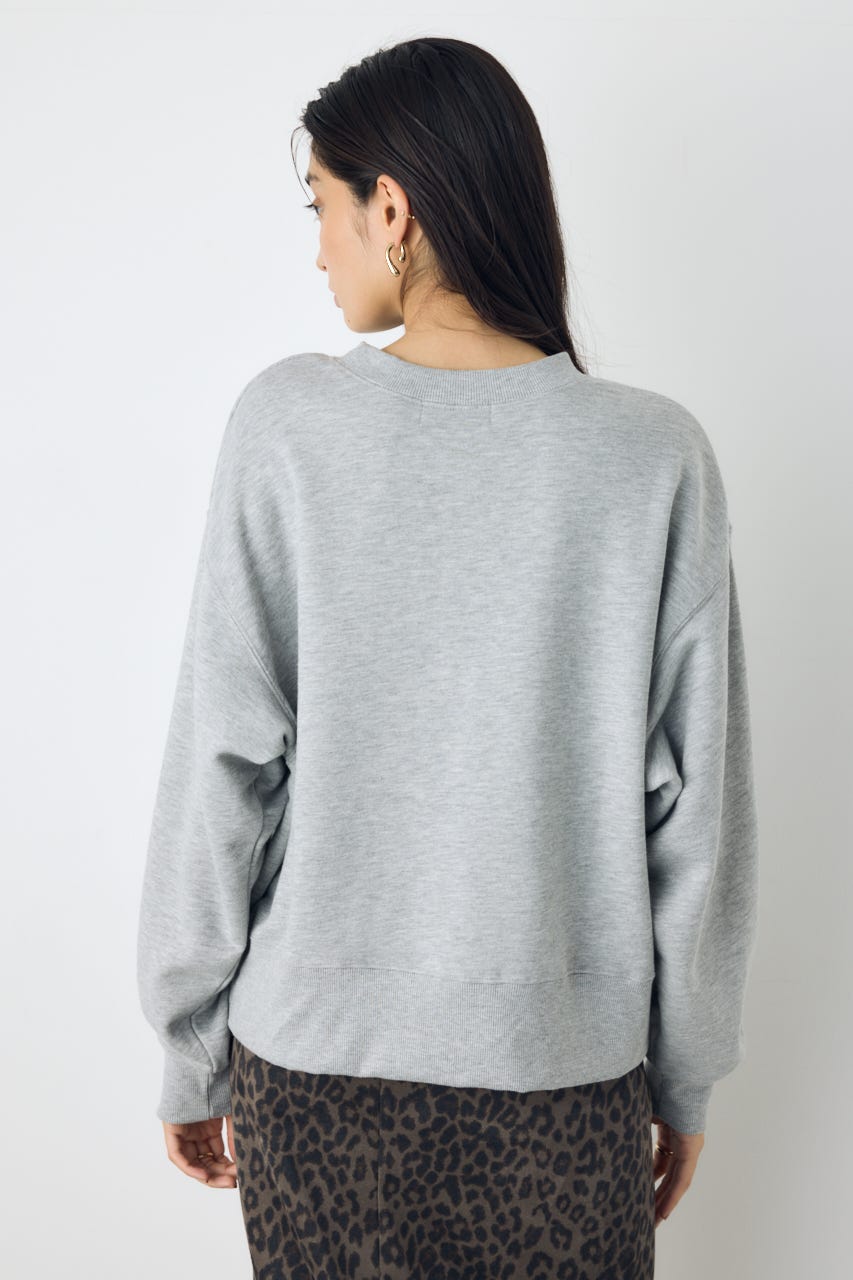 カレッジワッペンロゴ裏毛トップス T.GRY FREE
