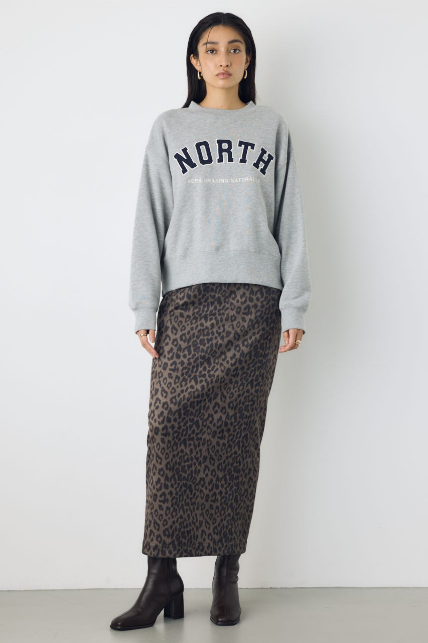 カレッジワッペンロゴ裏毛トップス T.GRY FREE