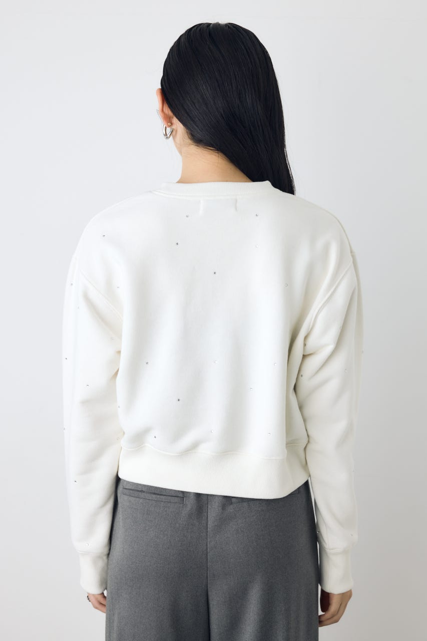 ラインストーンロゴスウェットトップス O/WHT FREE