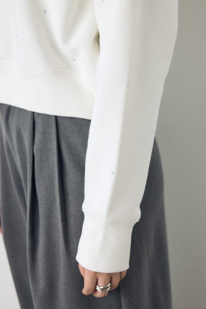 ラインストーンロゴスウェットトップス O/WHT FREE