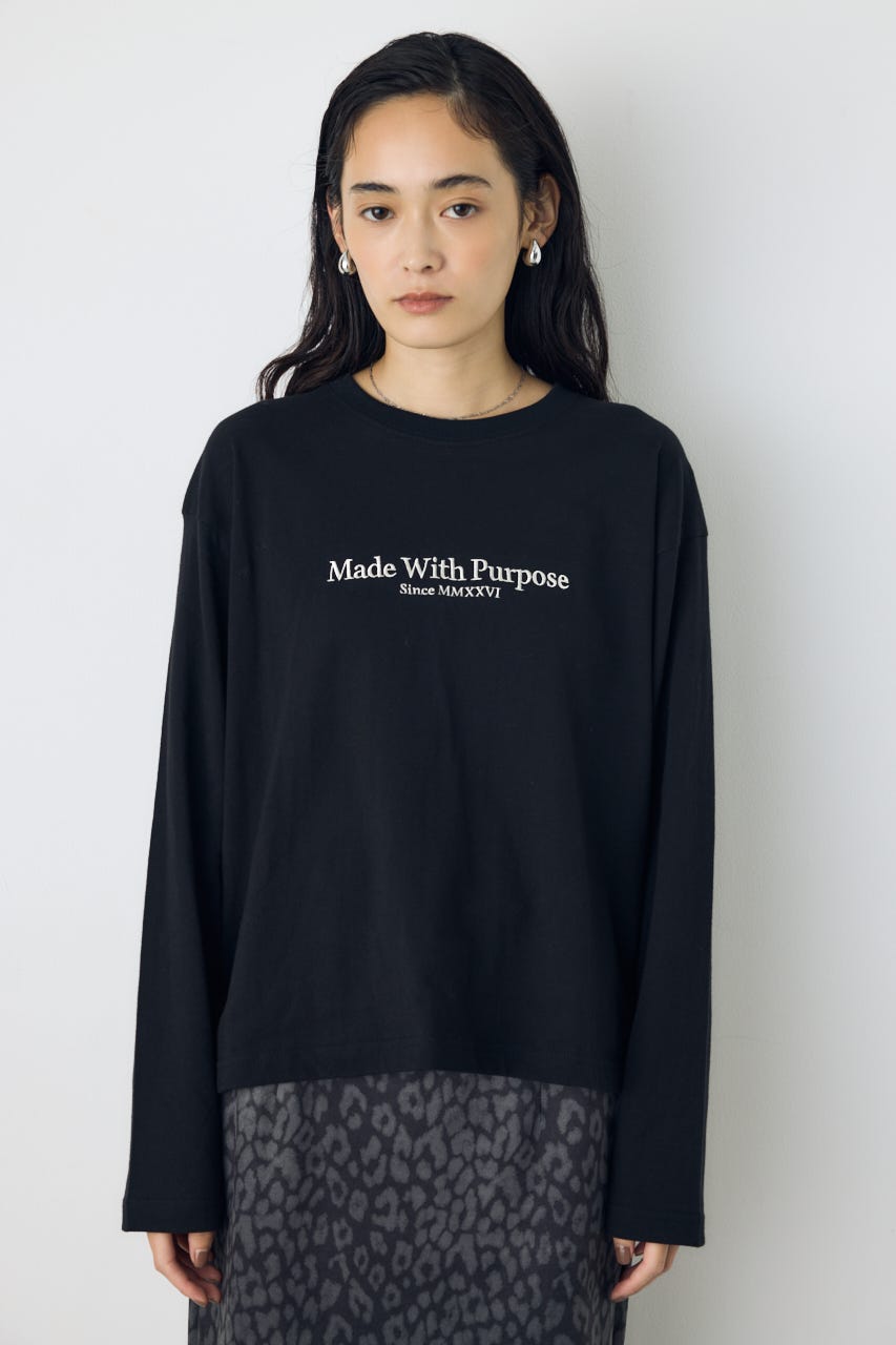 センターロゴロングスリーブトップス BLK FREE